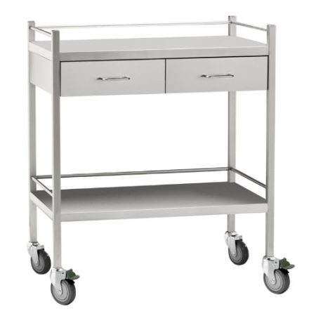 1452 - Stainless 2 Drawer Trolley