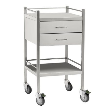 2 Drawer Stainless Steel Trolley