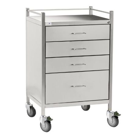 1458 Stainless Steel 4 Drawer Trolley 600mmW