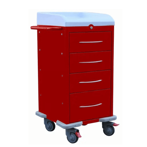 1437R - Quattro 4 Drawer Cart Red