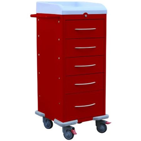 1439R Quattro 5 Drawer Cart Red